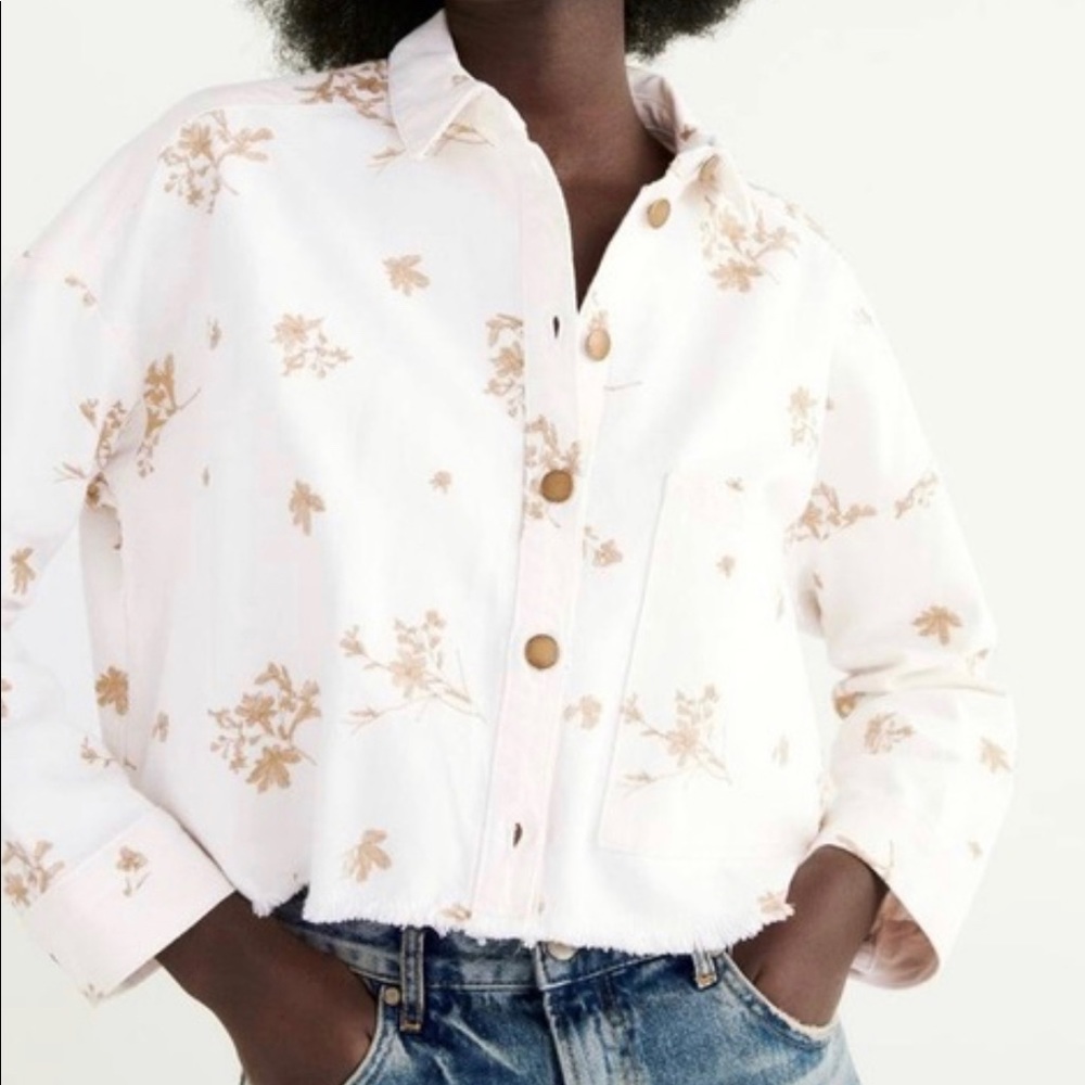 Zara Embroidered Pocket Overshirt